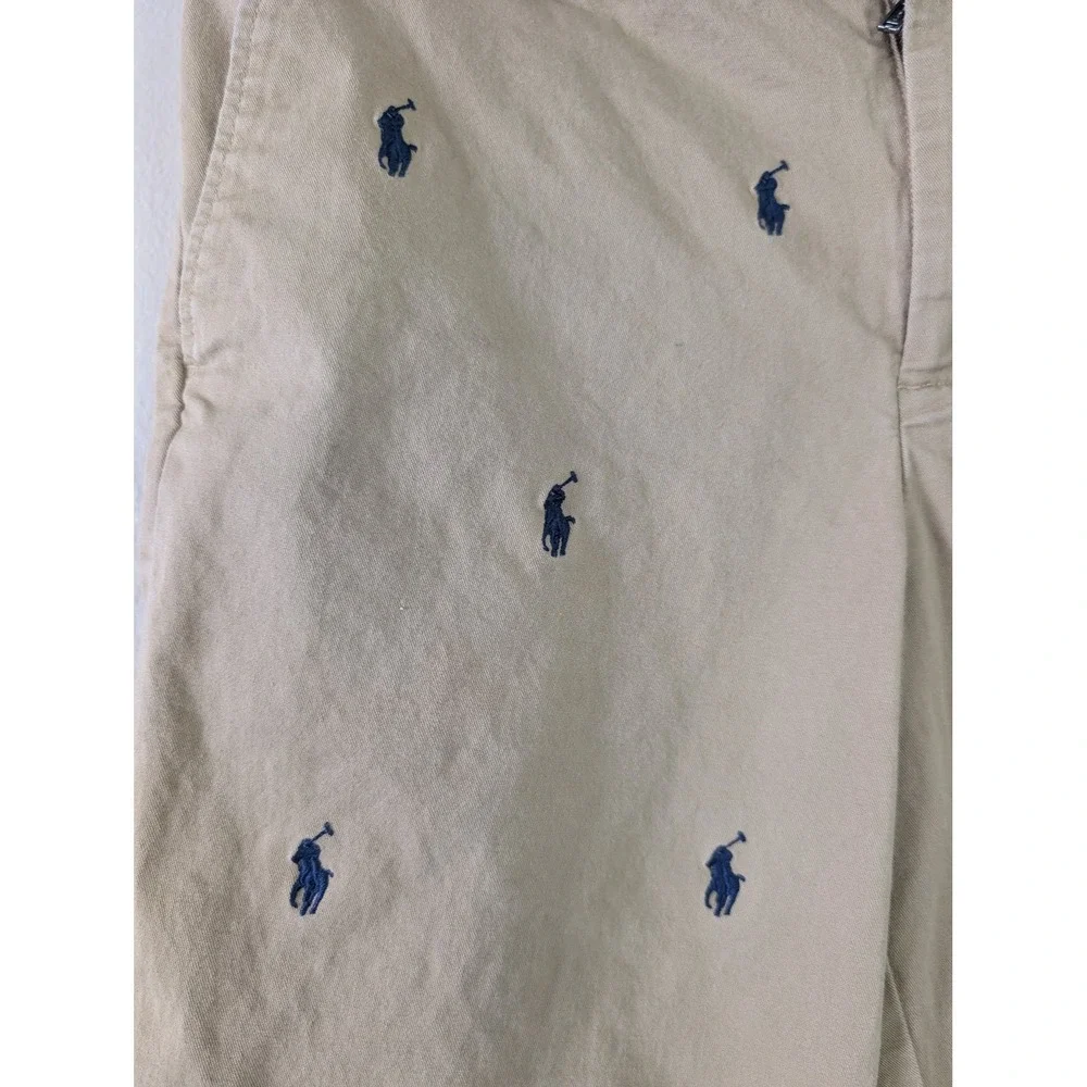 Polo Ralph Lauren Boys Size 18 Khaki Embroidered Pony Chino Shorts Preppy School